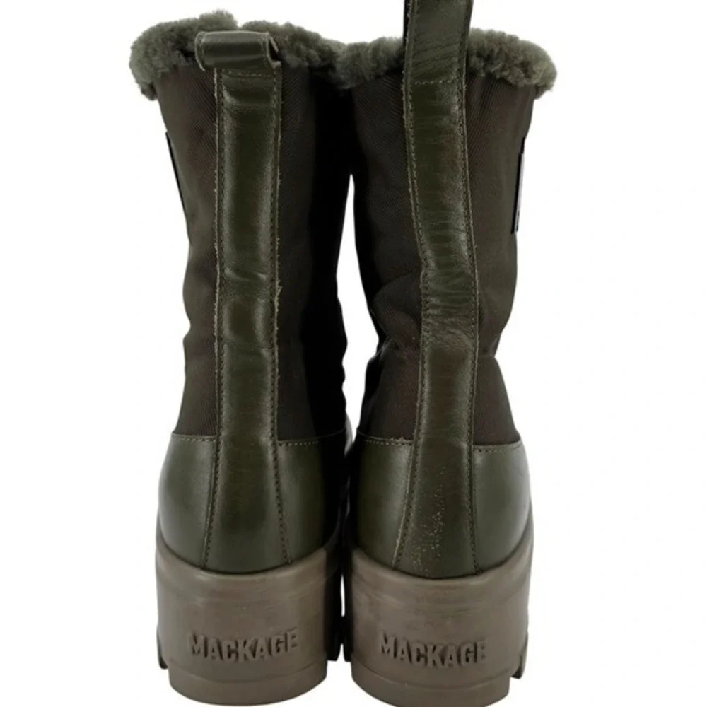 Mackage Womens 40 HERO-W Shearling Lined‎ Winter Boots in Army Green
